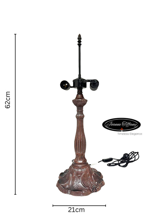 Vintage Metal Table Lamp Base – Dual Bulb (2x E27) Fitting for 16″–18″ Tiffany Lampshade