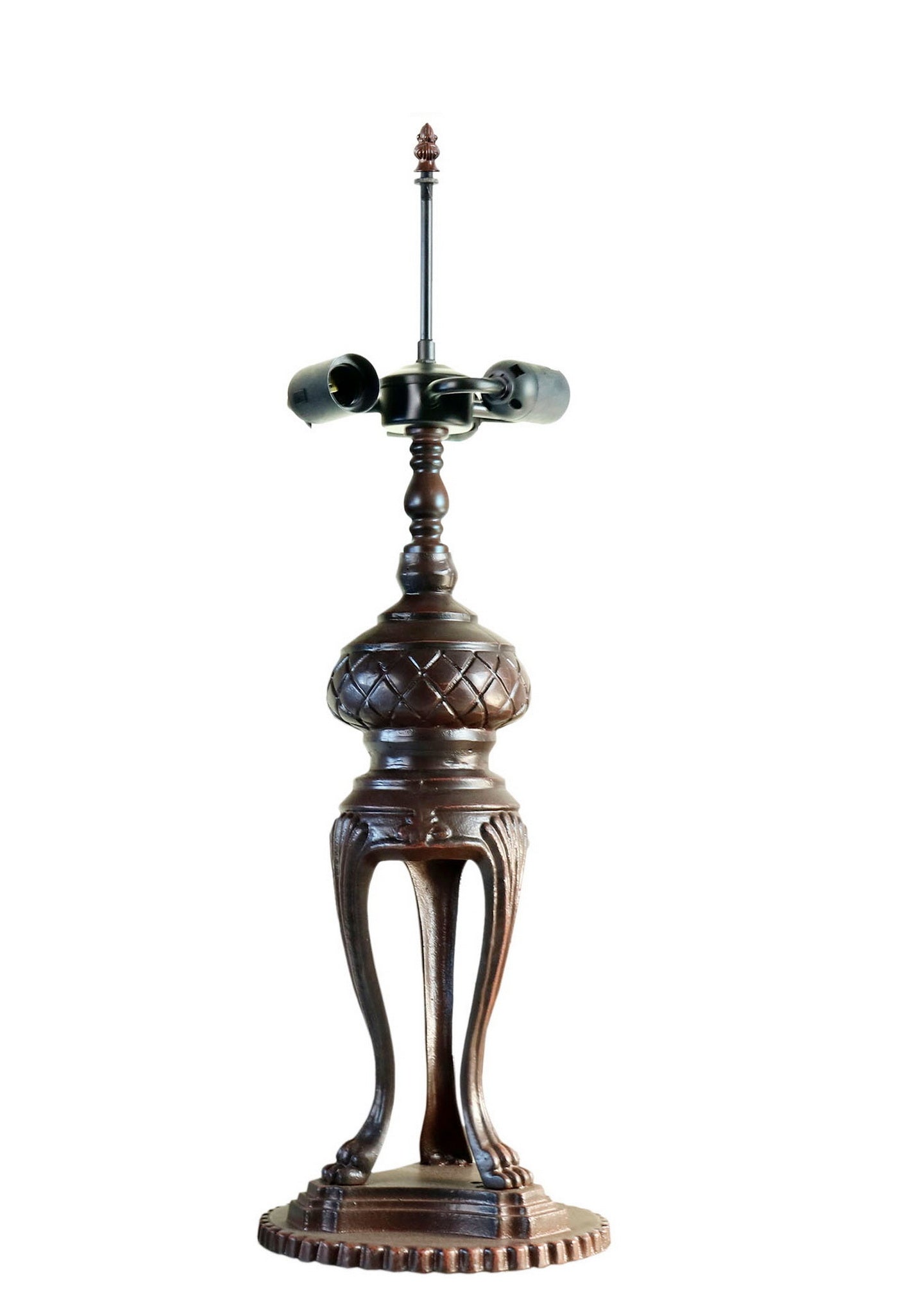 Art Nouveau Huge 20" Ocean Blue Jewels Traditional Tiffany Table Lamp With Heavy Base