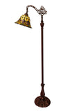 Art Nouveau Tulip Stained Glass Bridge arm Tiffany Floor Lamp