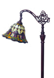 Art Nouveau Tulip Stained Glass Bridge arm Tiffany Floor Lamp