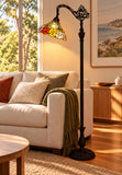 Classical Rose Tiffany Bridge Floor Lamp