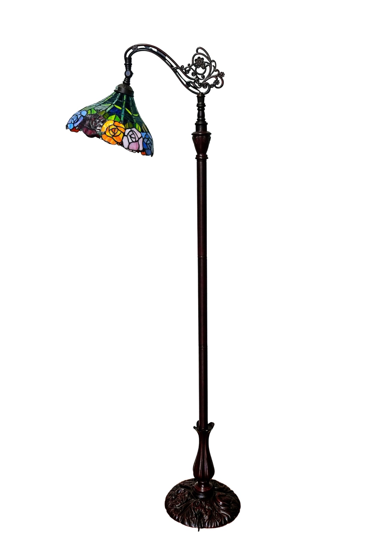 Classical Rose Tiffany Bridge Floor Lamp
