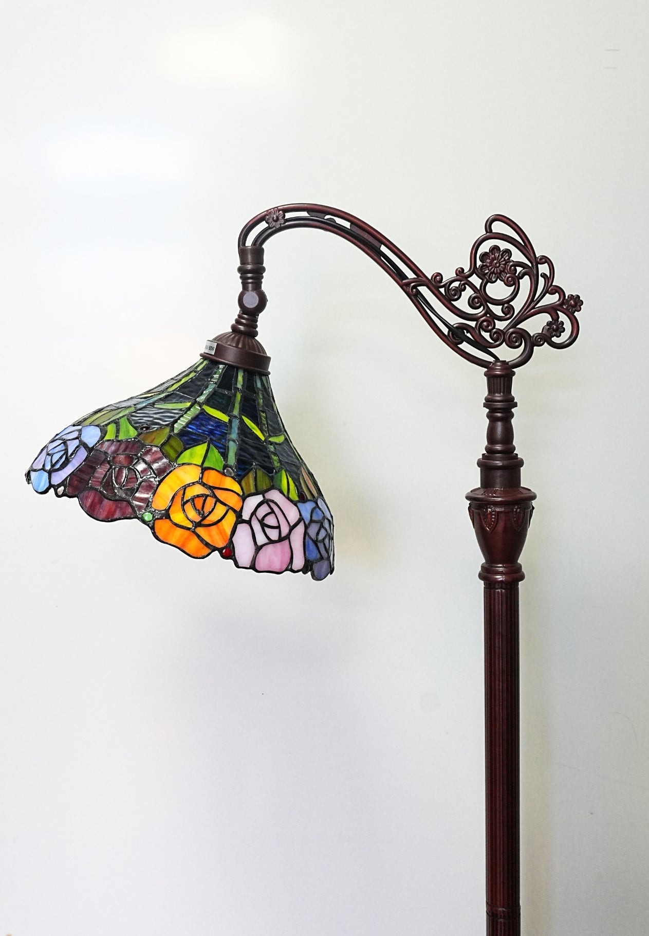 Classical Rose Tiffany Bridge Floor Lamp