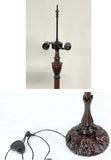 Ornate Heavy Metal Dual-Light Floor Lamp Base for 16"- 20" wide Tiffany Lamp shade