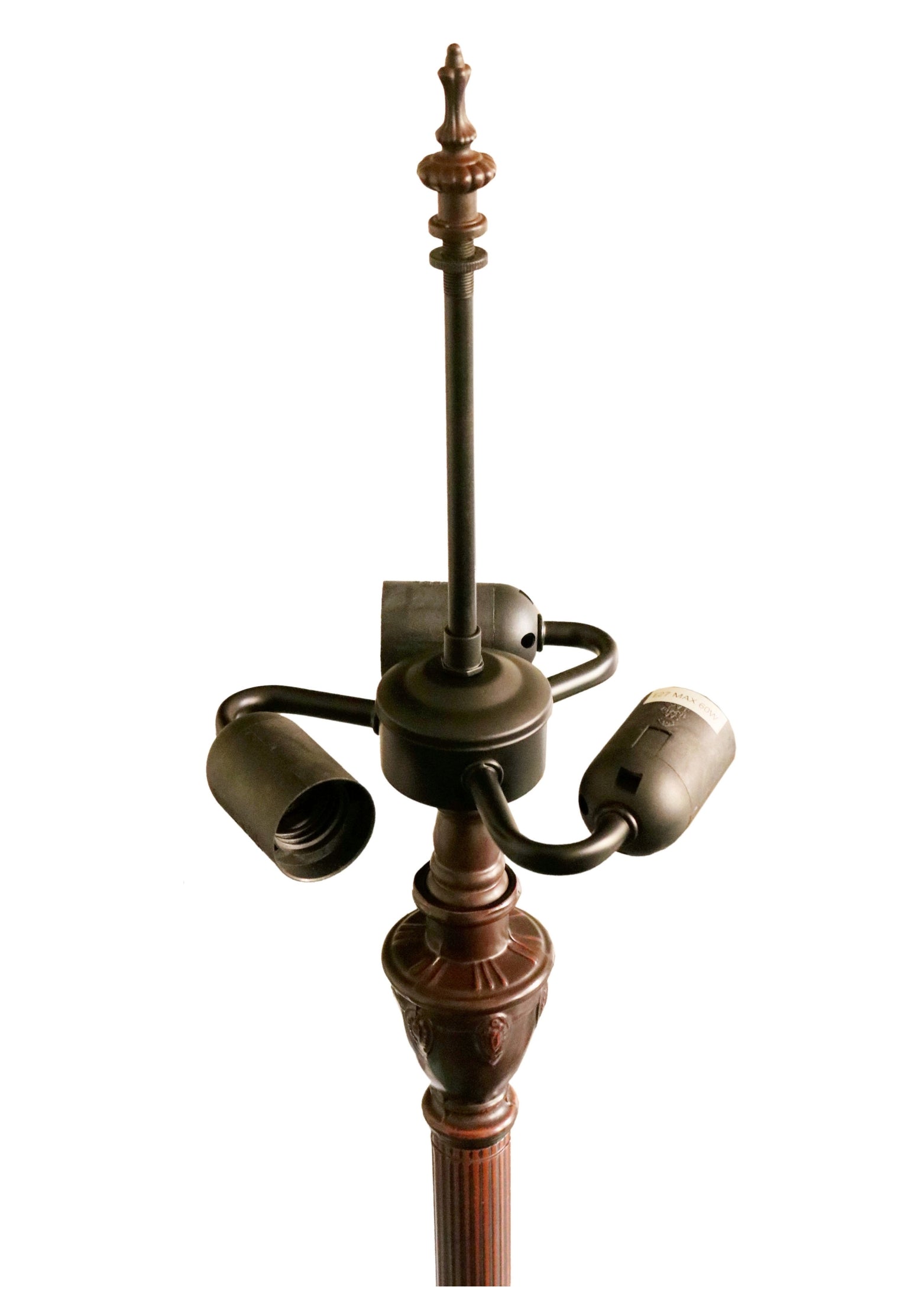 Premium Vintage Style Three-Light Metal Alloy Lamp Base for 18-Inch, 20-Inch and Larger Shades