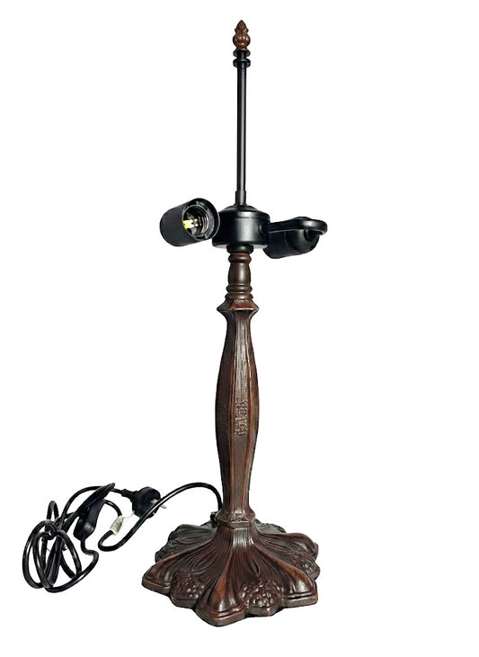 Heritage Zinc Alloy Tiffany Lamp Base – Antique Bronze Finish – Dual E27 Socket – Fits 16" Shade
