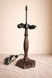 Heritage Zinc Alloy Tiffany Lamp Base – Antique Bronze Finish – Dual E27 Socket – Fits 16" Shade