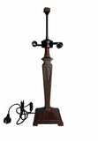 Mission Style Table Lamp Base for Square Tiffany Lamp Shade – Dual E14 Socket, Antique Bronze Finish