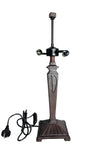Mission Style Table Lamp Base for Square Tiffany Lamp Shade – Dual E14 Socket, Antique Bronze Finish