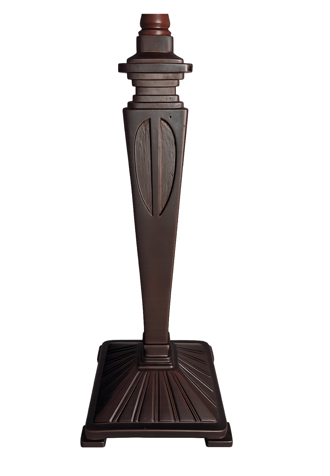 Mission Style Table Lamp Base for Square Tiffany Lamp Shade – Dual E14 Socket, Antique Bronze Finish