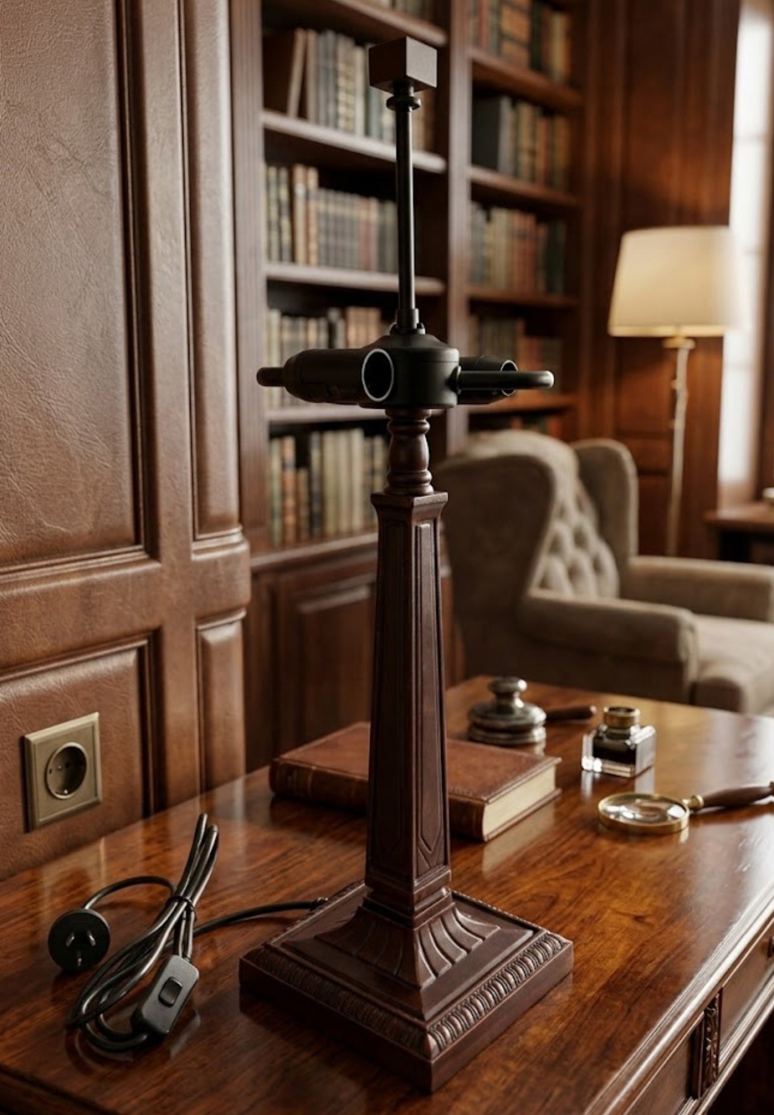 Arts & Crafts Mission Style Table Lamp Base – Perfect for Square Tiffany Shades