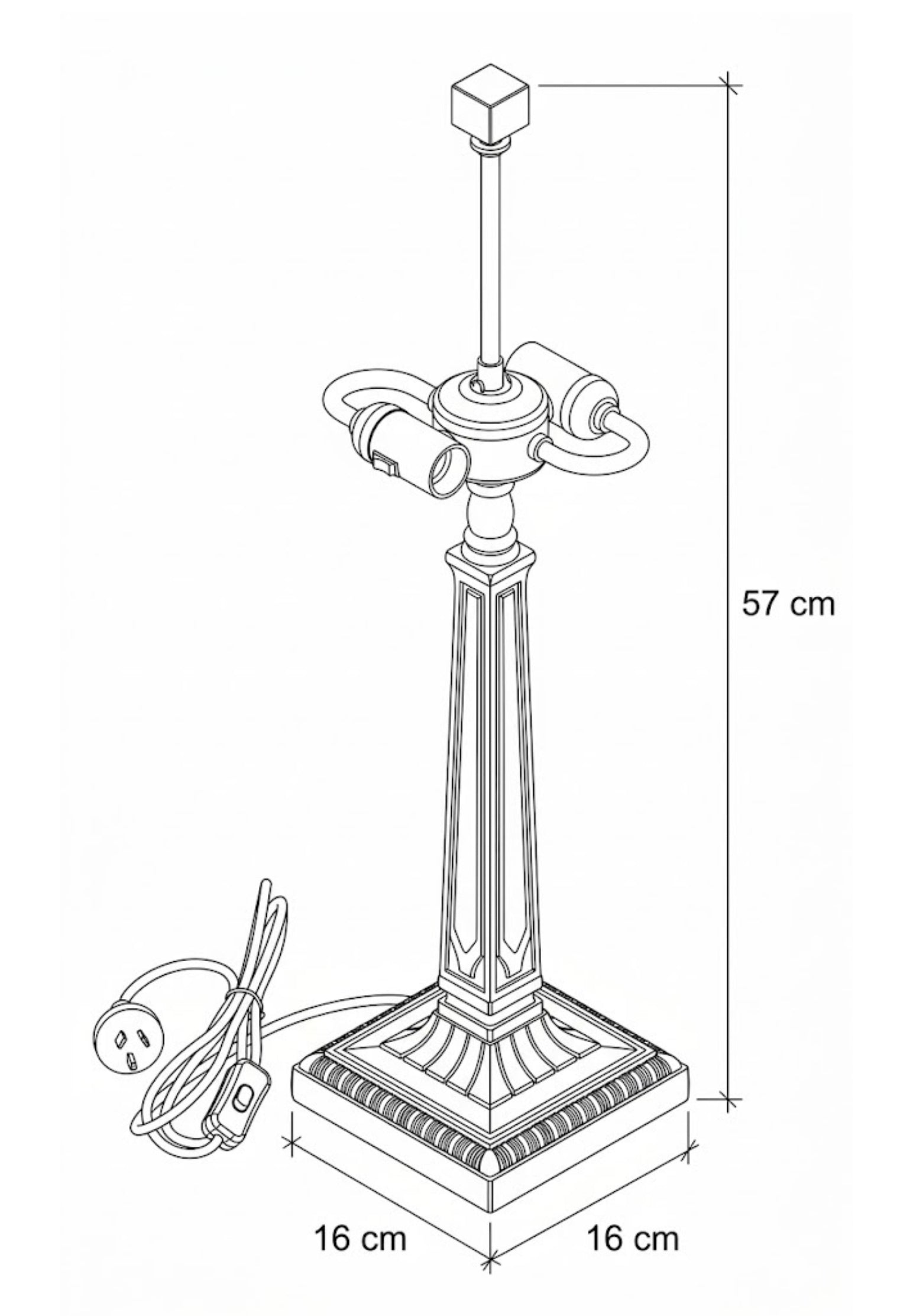 Arts & Crafts Mission Style Table Lamp Base – Perfect for Square Tiffany Shades