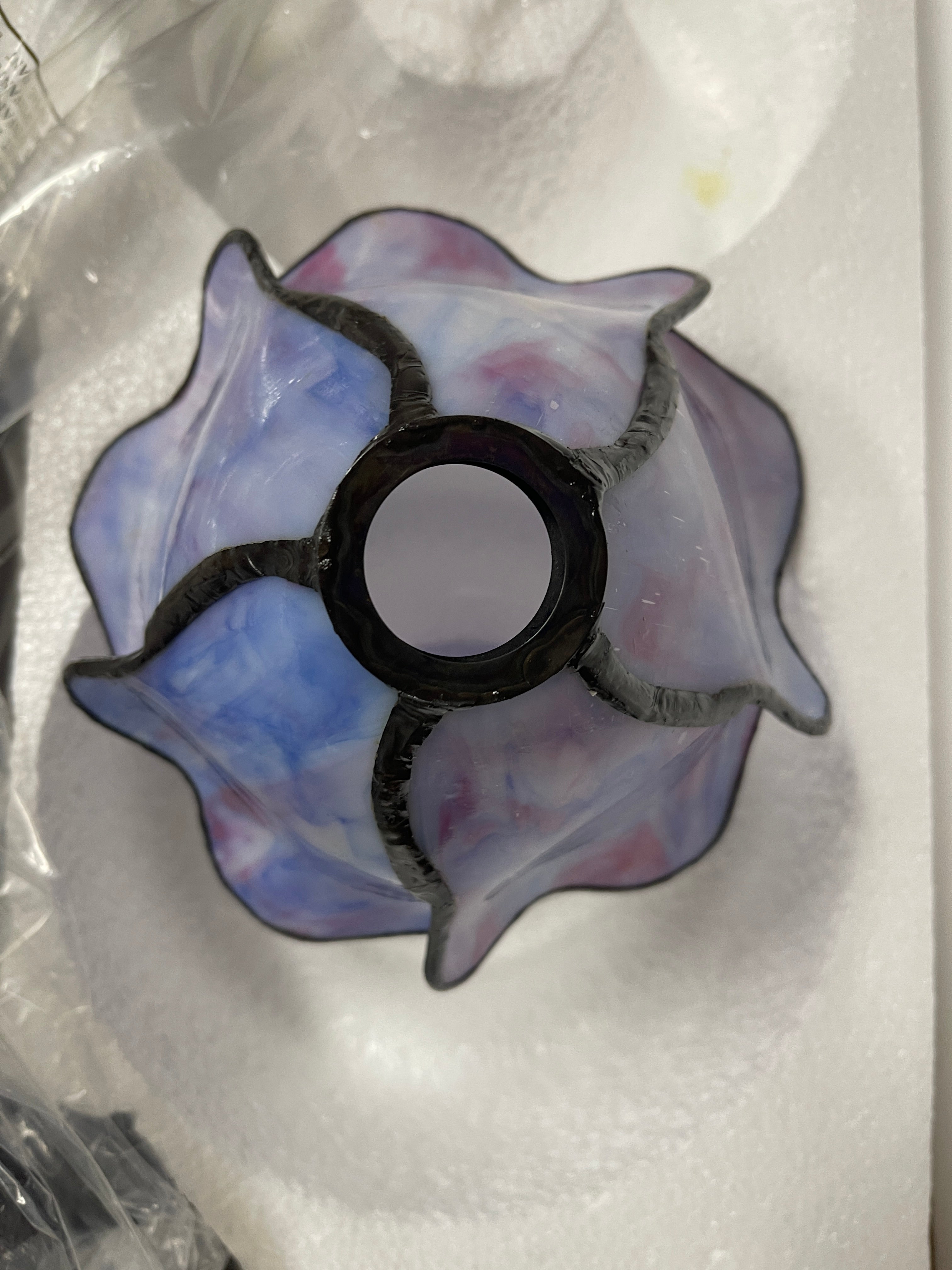 Amazing Flower  Water Lily Style Tiffany Table Lamp* Blue-Purple