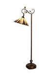 13" Curved line design Stained Glass Edwardian Bridge Arm Floor Lamp – Elegant Light, Designed for Comfort