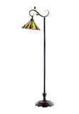 13" Curved line design Stained Glass Edwardian Bridge Arm Floor Lamp – Elegant Light, Designed for Comfort