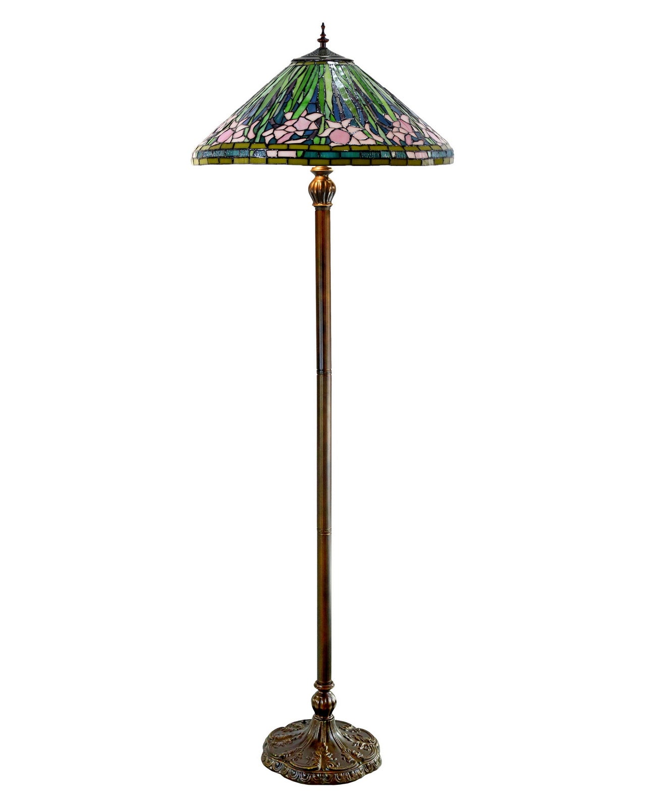 Gorgeous Huge 20" Legend Collection Daffodil Flower Tiffany Floor Lamp