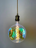 Brass Vintage LED Pendant Lights with Extra Large LED Globe Light Bulb Warm Light 4W E27
