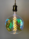 Brass Vintage LED Pendant Lights with Extra Large LED Globe Light Bulb Warm Light 4W E27