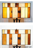 Large Modern Geometric Stained Glass Table Lamp – Amber Gold