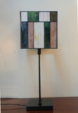 Large Modern Geometric Stained Glass Table Lamp – Forest Green