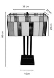 Large Modern Geometric Stained Glass Table Lamp – Ocean Blue