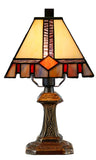Classical 6" Alcea Square Shade  Mission Style Mini Tiffany Desk Lamp