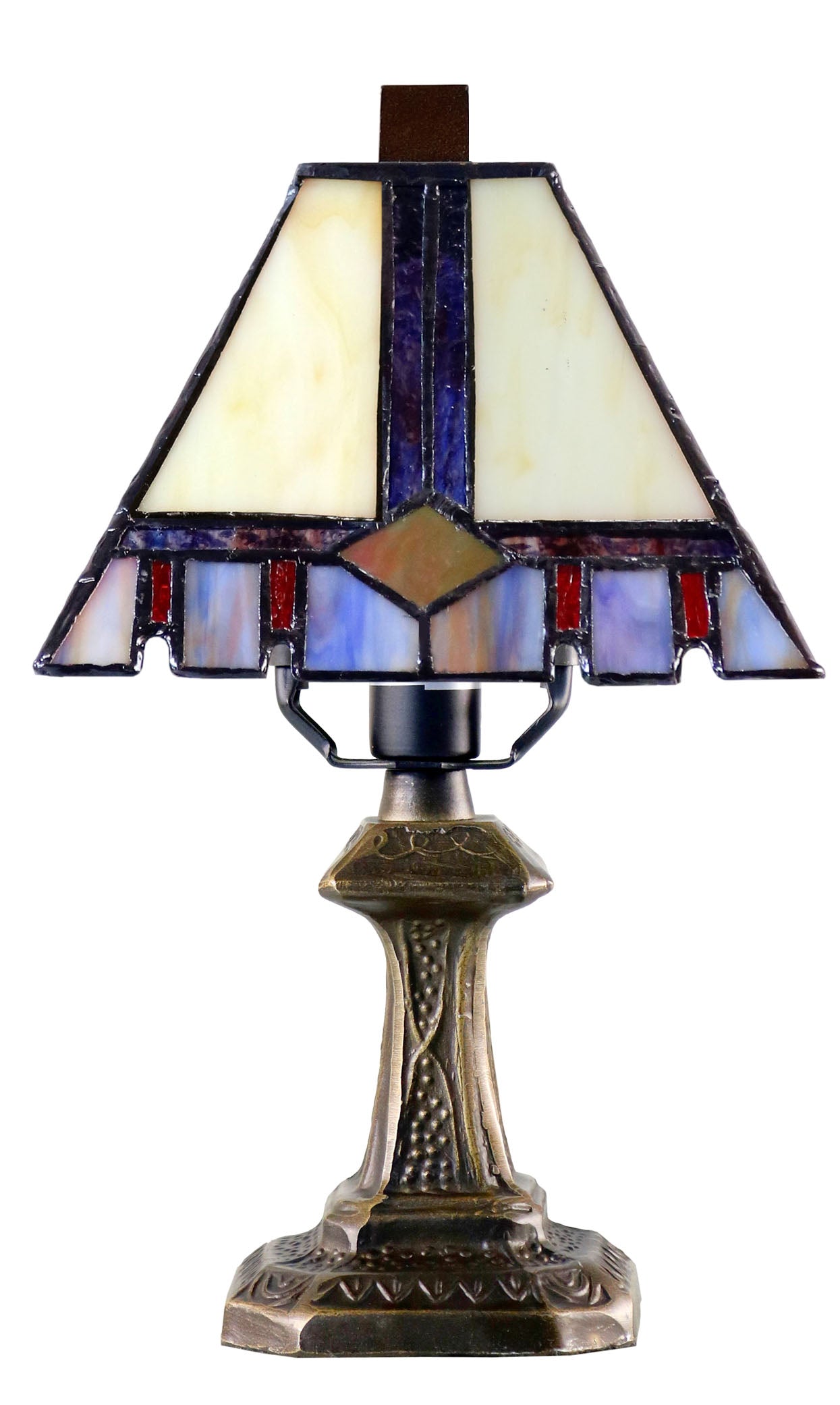 Classical 6" Alcea Square Shade  Mission Style Mini Tiffany Desk Lamp