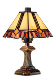 Classical 6" Alcea Square Shade  Mission Style Mini Tiffany Desk Lamp