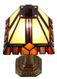 Classical 6" Alcea Square Shade  Mission Style Mini Tiffany Desk Lamp