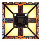 Classical 6" Alcea Square Shade  Mission Style Mini Tiffany Desk Lamp