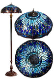 18" Classical Blue Dragonfly  Stained Glass Tiffany Floor Lamp
