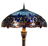 18" Classical Blue Dragonfly  Stained Glass Tiffany Floor Lamp