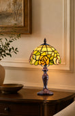 8" Amber Rose Tiffany Mini Table Lamp