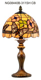 8" Butterfly Flower Tiffany Mini Table Lamp