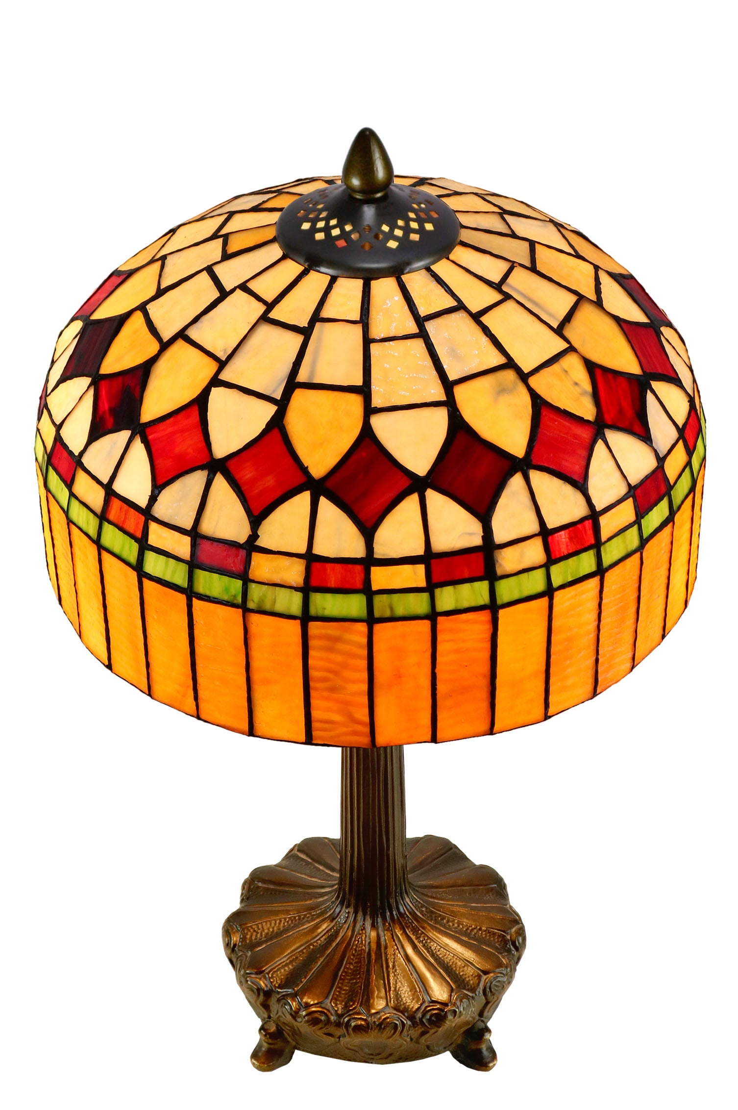 12" Joanne Tiffany Mayor Island Tiffany Bedside Table Lamp