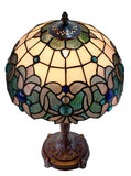 12" Ocean Blue Art Nouveau leadlight Bedside Lamp