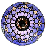 12" Blue Victorian Style Tiffany Bedside Lamp
