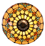 12" Beige Victorian Style Tiffany Bedside Lamp