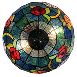 Tiffany Style Rose Floral Stained Glass Table Lamp for Living Room & Bedroom