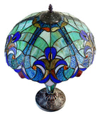Limited Edition 16" Large Amor Multicolor Victorian-Style Double-Light Tiffany Table Lamp