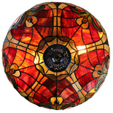 Limited Edition 16" Large Amor Red Victorian-Style Double-Light Tiffany Table Lamp.
