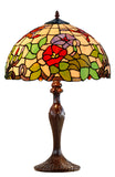 Large 16" Traditional Butterfly Floral Moring Glory Tiffany Table Lamp