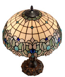 Large 16" Ocean Blue Jewels Tiffany leadlight Table Lamp