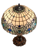 Large 16" Ocean Blue Jewels Tiffany leadlight Table Lamp
