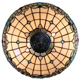 Large 16" Ocean Blue Jewels Tiffany leadlight Table Lamp