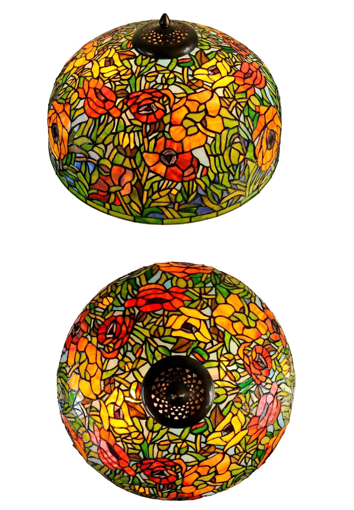 Limited Edition Grand 20" The Iconic Oriental Poppy Stained Glass Floor Lamp