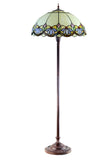Large 20" Blue Daisy Floral Tiffany Floor Lamp