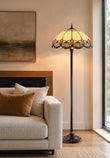 Large 20" Blue Daisy Floral Tiffany Floor Lamp