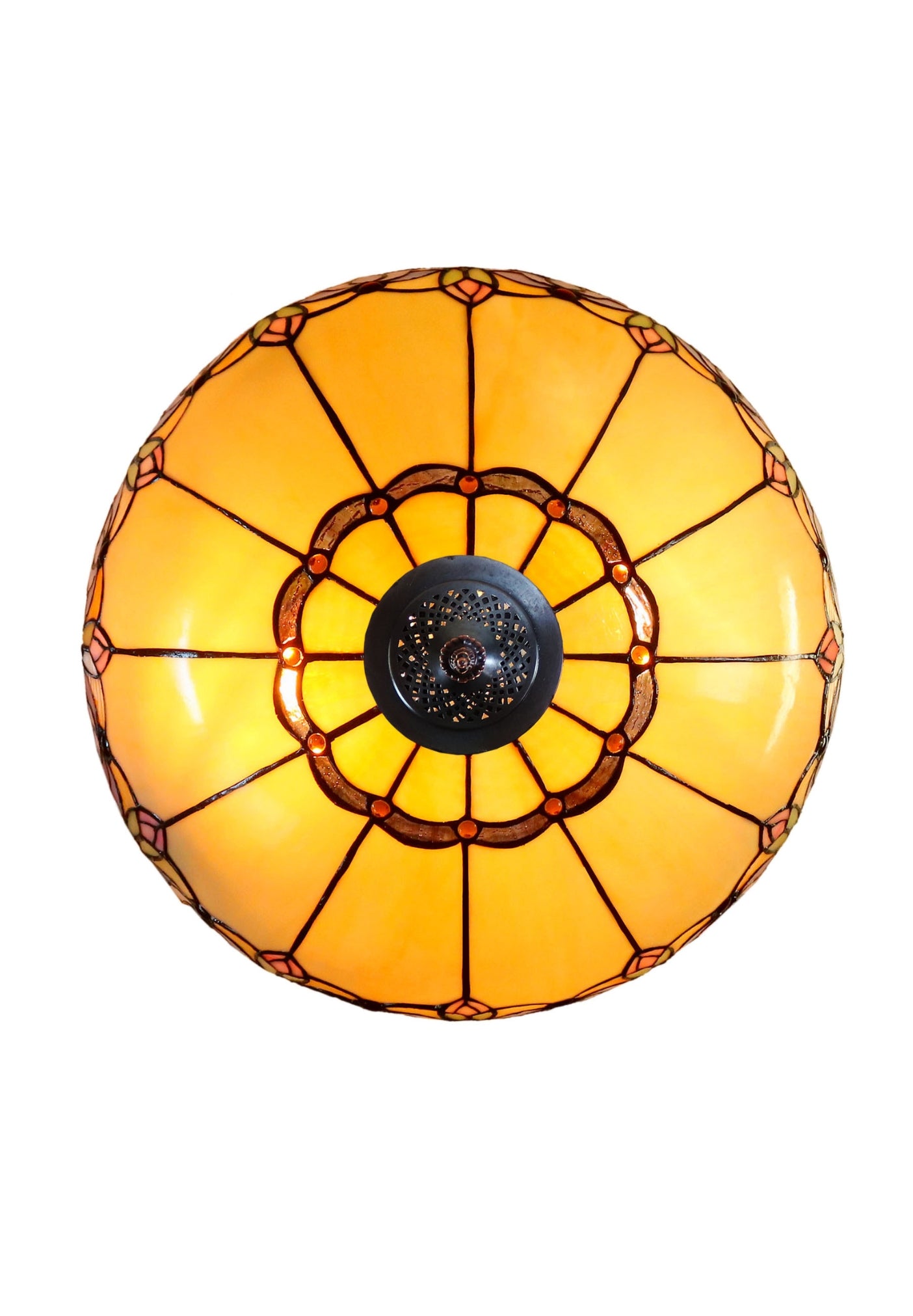 Large 20" Blue Daisy Floral Tiffany Floor Lamp