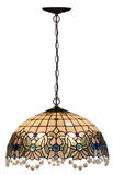 Huge 20" Ocean Blue Art Nouveau Leadlight Tiffany  Pendant Light